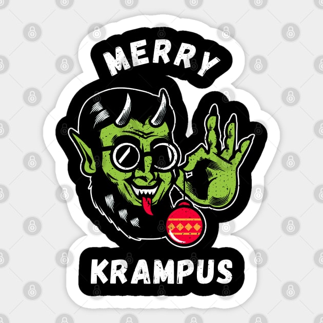 Merry Krampus Sticker by OnepixArt